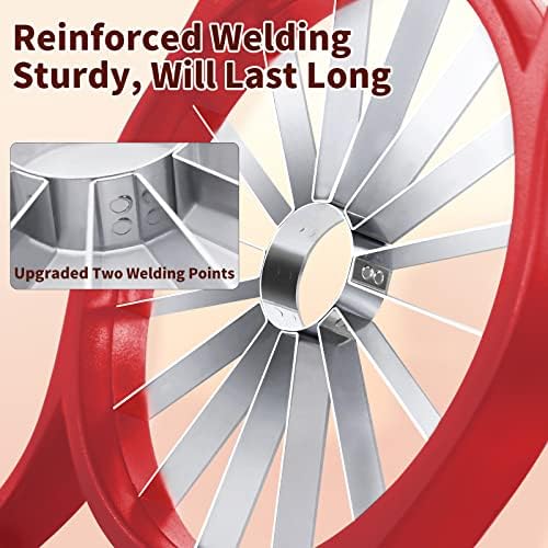 Apple Slicer and Corer, [Large Size] 16-Blade Heavy Duty Apple Cutter with Base, [Upgraded] Cut Apples All The Way Through, Stainless Steel Ultra-Sharp Blade, Fruit & Vegetable Divider, Red