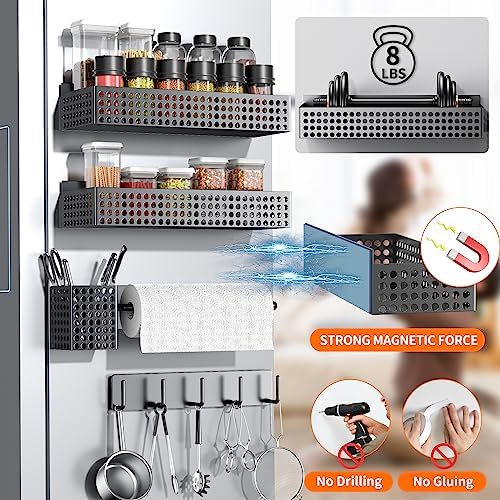 Magnetic Spice Rack for Refrigerator Set of 5 for Kitchen