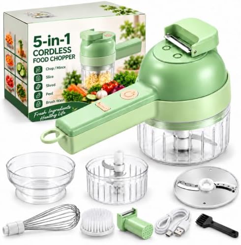 5-in-1 Handheld Electric Vegetable Chopper, Wireless Vegetable Cutter by Unknown