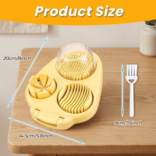 Joyzan 3 in 1 Egg Slicer, Hard Boiled Eggs 3 Way Cutter Manual Strawberry - Image 7