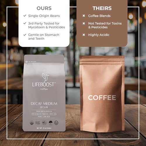 Decaf Coffee Beans, Swiss Water Process Low Acid Organic, 12oz