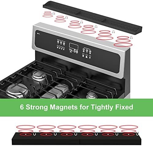 Stove Top Shelf 30 Inch - Silicone Material Magnetic Shelf for Stove -Black