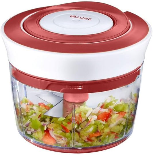 Valore Manual Food Processor Vegetable Chopper – 400 mL (1.7 Cup) Capacity – Easy Clean Garlic & Onion Cutter – Portable All-Purpose Quick Chop Kitchen Essential