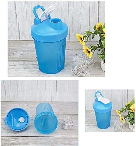 for Protein Powder Mix-BPA free,Leak Proof,Stainless Steel Whisk Ball,Wide Mouth-2 Packs (16OZ-400ML, BLUE&WHITE) - Image 3