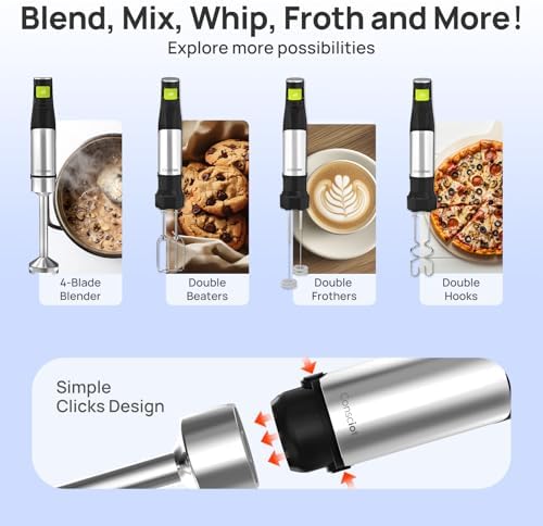Consciot 4-in-1 Immersion Blender Handheld Max 1100W, Trigger Speed Control - Image 4
