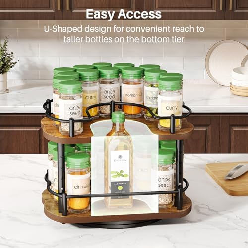 Spice Organization for Cabinet, Lazy Susan Spice Rack, 10 in