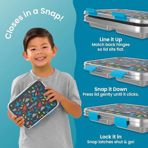 Kids Prints Stainless Steel Leak-Resistant 3-Compartment Lunch Box