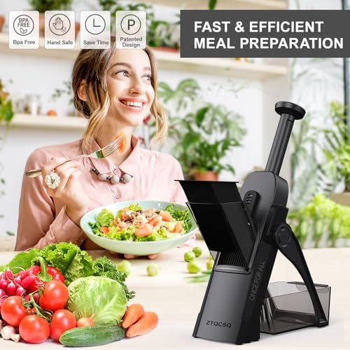 5 in 1 Adjustable Safe Mandoline Slicer for Kitchen with Paring Knife