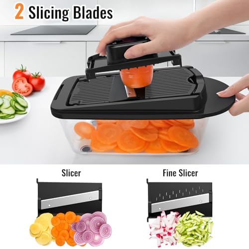 12-Blade Cook Tool & Gadget Sets, Egg Slicer Chopper Grater Set, Black - Image 5