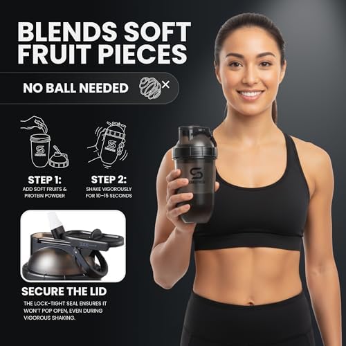 SHAKESPHERE Protein Shaker Bottle with Straw 13.5oz BPA-Free Tritan, Black - Image 6