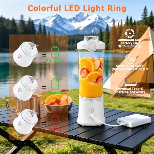 CC Store Portable Blender 20 Oz with USB-C Rechargeable Design,LED Light - Image 5