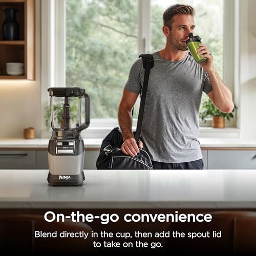 Ninja Compact Kitchen System, Auto-iQ, 1200W, 72oz Pitcher, Grey, AMZ493BRN - Image 5