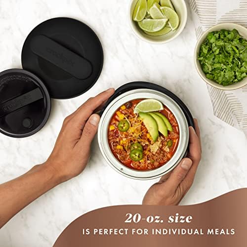 Electric Lunch Box 20-Ounce Portable Food Warmer Black Licorice Perfect for Travel On-the-Go & Office Use | Stylish Spill-Free & Dishwasher-Safe | Ideal Men & Women's Gifts