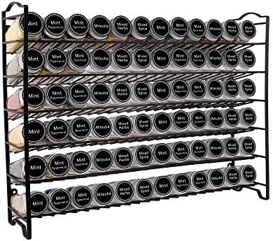 Spice Rack Organizer with 72 Spice Jars 4 oz, 396 Spice Labels