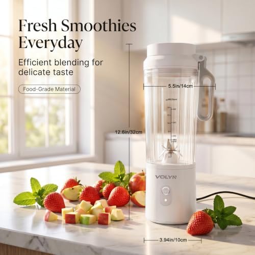 VOLYN Mini Electric Blender Smoothie Maker with Straw & Cleaning Brush - Image 3
