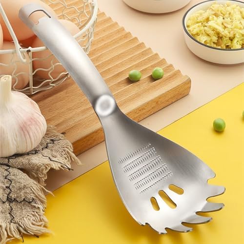 5 in 1 Egg Separator for Raw Eggs, Potato Masher Multifunction Cooking Spoon, Egg Yolk Separator, Grater Plate, Bottle Opener & Slotted Spoon 304 Stainless Steel Kitchen (Pasta spoon) - Image 5