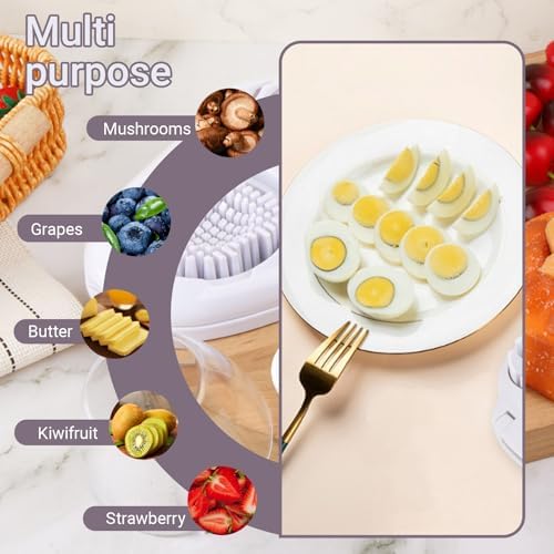 1 Pcs Heavy Duty Egg Slicer with 3 Cutting Modes, Stainless Steel Egg Cutter for Hard Boiled Eggs, Strawberry, Grape, Mushroom, Kitchen Dicer Tool, Send Goods From Local Warehouse - Image 5