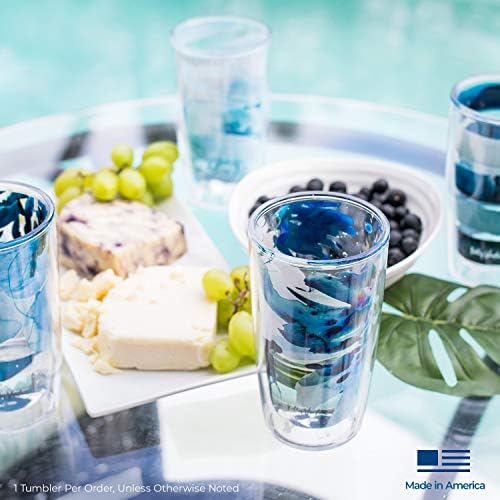 Yao Cheng Green Crystal Made in USA Double Walled Insulated Tumbler Travel Cup Keeps Drinks Cold & Hot, 16oz 4pk, Green Collection