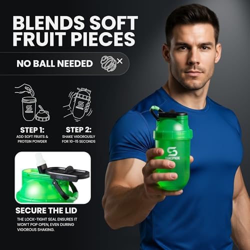 SHAKESPHERE Protein Shaker Bottle with Straw 13.5oz BPA-Free Tritan, Green - Image 6