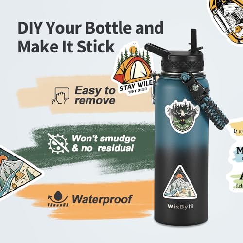 40 oz Insulated Water Bottle with Straw, Stainless Steel Water Jug
