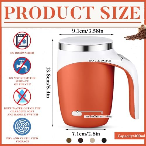 5 Pcs Self Stirring Coffee Mug 13.5oz, Versatile Color