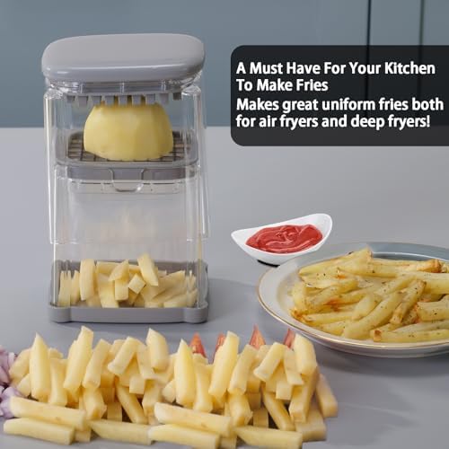 French Fry Cutter, Solucky Potato Onion Cutter, Professional Homestyle Vegetable Chopper Dicer, Great for Potatoes Carrots Cucumbers Zucchini Pepper - Image 2