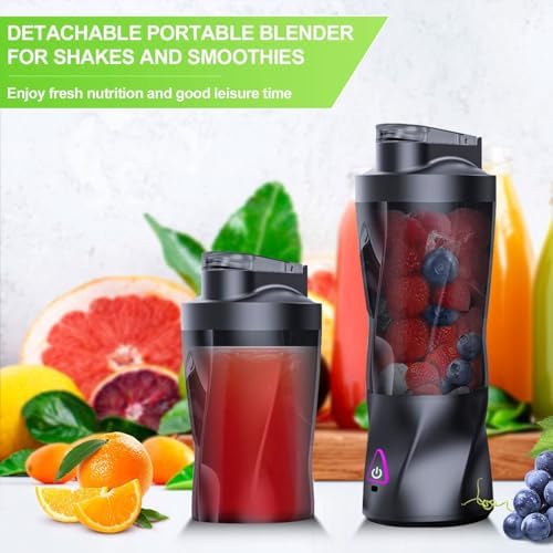 Portable USB Juicer Blender, USB Rechargeable, 700ml Capacity, 360W Motor with Anti-Jamming Blade, BPA-Free, Waterproof, for Smoothies, Travel, Fitness, Outdoor Use - Image 3