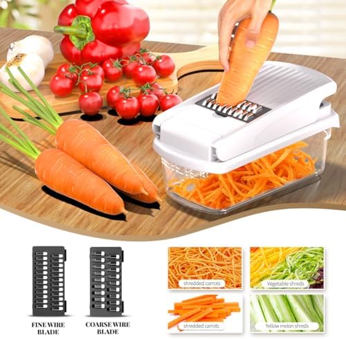 Multifunctional Vegetable Chopper and Slicer with 7 Blades Onion Dicer Food Cutter for Potato Carrot Garlic Fruit Salad Dicing Shredding Slicing - Image 3