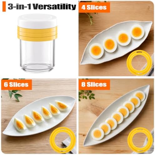 Vespara Egg Slicer for Hard Boiled Eggs, 3 -in-1 Slice Modes Egg Cutter, fruit cutter, Strawberry Slicer Grape Cutter Cup, Heavy Duty Stainless Steel Dicer for Strawberry, Banana, Grape, Mushroom - Image 3