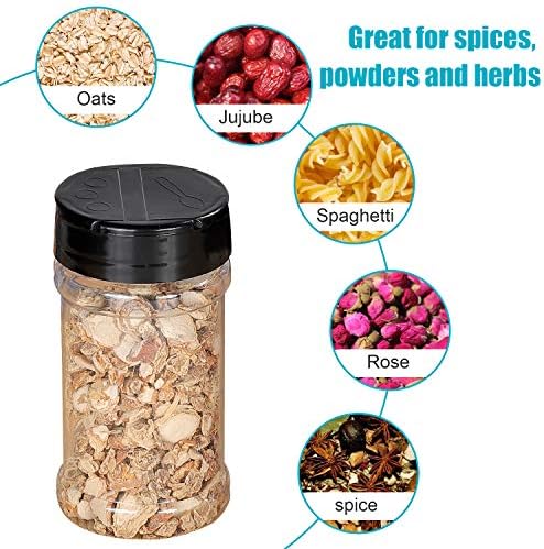 Spice Bottles, 20Pcs 7oz Clear Plastic Container Jars with Lids Labels for Kitchen Storing Spice Powders Dry Goods Peanut Butter BPA free
