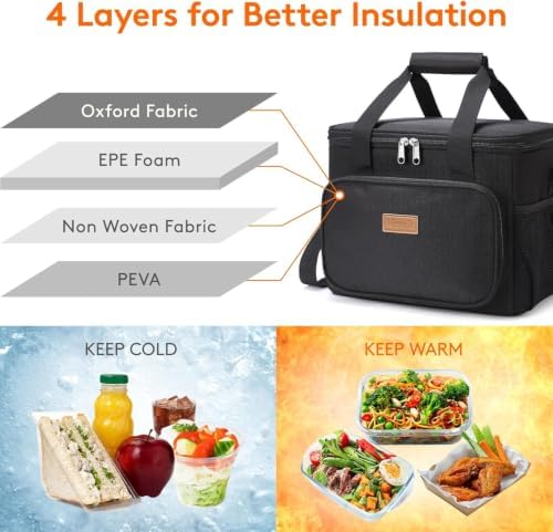 Insulated Lunch Box for Men, Lunch Bag Cooler Women, 32-Can 20L