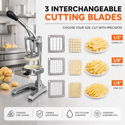 3-in-1 Commercial Vegetable Chopper, Manual Juicer & 6-Wedge Fruit Cutter - Image 3