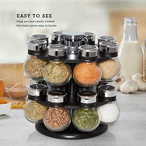 Ellington 16-Jar Revolving Spice Rack Prefilled