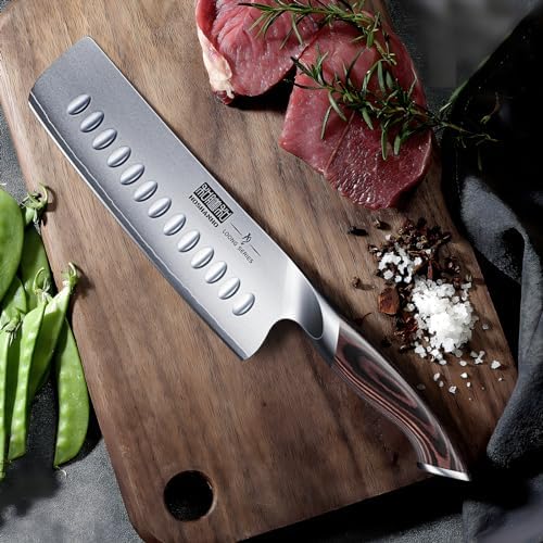 7 Inch Nakiri Knife, Ultra Sharp Japanese Kitchen Chef Knife
