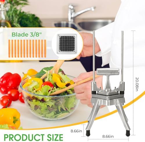 Commercial Vegetable Chopper, 3/8" Stainless Steel Dicer - Image 2