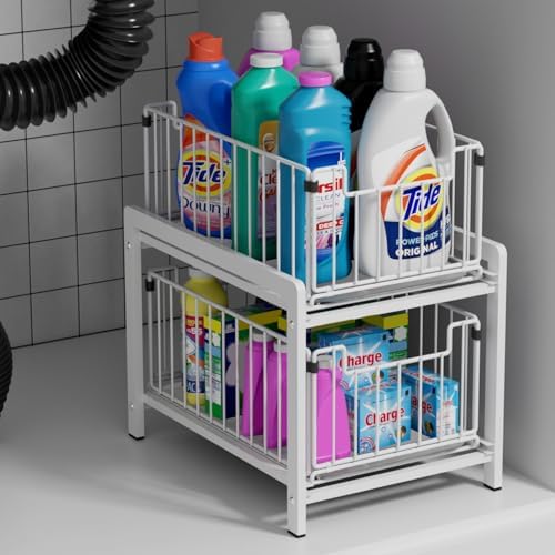 2-Tier Pull Out Cabinet Organizer, Slide Out Under Sink Organizer