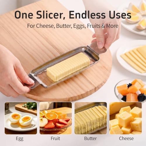 304 Stainless Steel Butter Cutter 2-Pack, Wire Slicer for Soft & Hard Food - Image 4