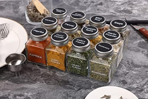Glass Spice Jars with 372 Labels, 29 Pcs 4.5 oz Seasoning Containers