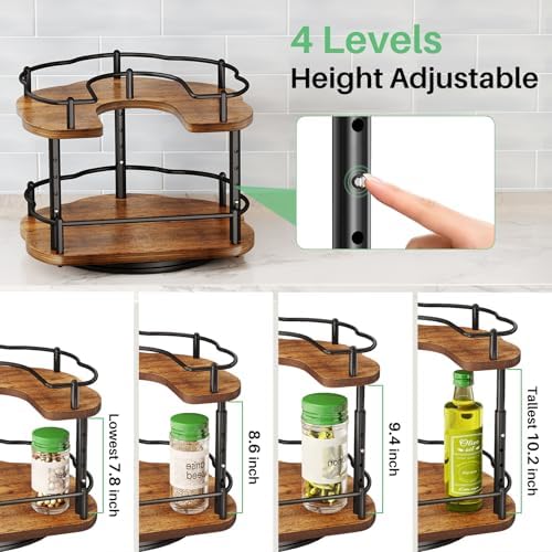 Spice Organization for Cabinet, Lazy Susan Spice Rack, 10 in