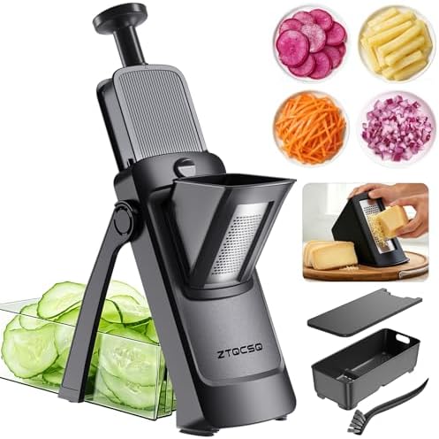 Safe Mandoline Slicer for Kitchen, Vegetable & Food Cutter, Easy to Clean by ZTQCSQ
