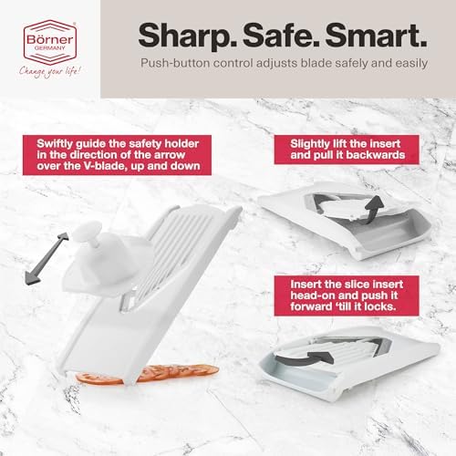 Swissmar V-Prep™ Mandoline Slicer – Versatile Kitchen Slicer for Julienne, Shred, Cube & Slice – Includes Multi-Function Bowl & Safety Holder – Essential Kitchen Gadget – White - Image 6