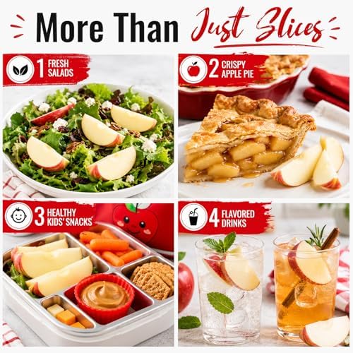 Heavy Duty 12-Blade Apple Slicer, Extra Large Stainless Steel Apple Cutter & Corer, Sharp, Easy to Use, Dishwasher Safe for Apples & Fruits