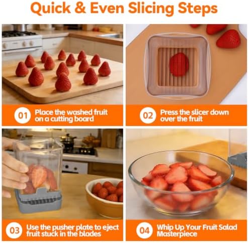 Original Strawberry Slicer, Fast & Even Thin Slicing, Gray - Image 4