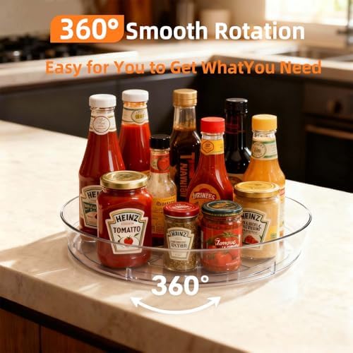 4 Pack Lazy Susan 10 inch Turntable for Spice Organization