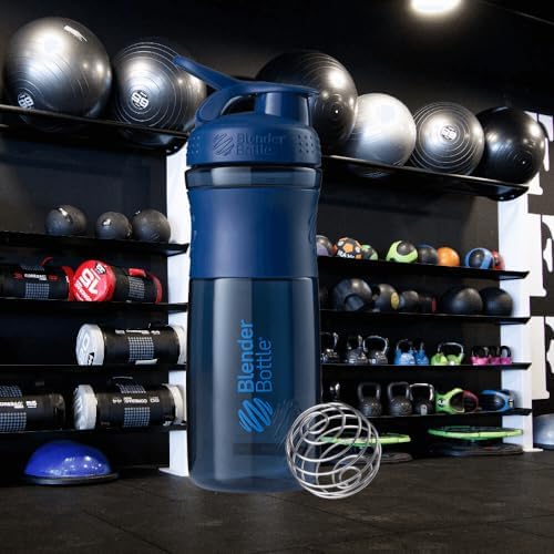 BlenderBottle SportMixer Tritan Grip Shaker Bottle, Navy/Navy, 28-Ounce - Image 2