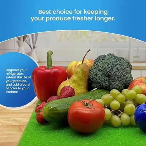FreshMats Fridge Bin Liners, Green, 12x15, Set of 4 Mats