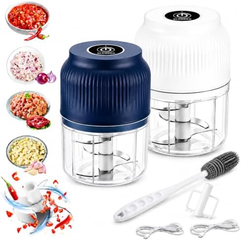Cordless Electric Garlic Chopper, 400ml Mini Food Processor (Mixed) by Unknown