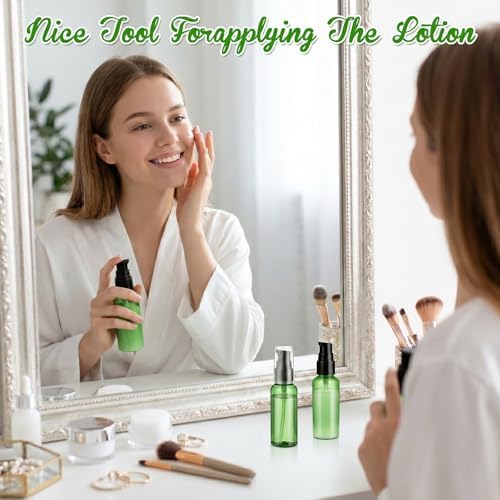 Travel Dispenser Bottle Set 10 Pack 1.7oz Clear Plastic Pump Bottles, Leak Proof Travel Size Toiletry Containers for Shampoo, Lotion, Serum & Foundation - Image 5