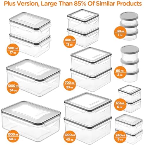 40 PCS Food Storage Containers with Lids Airtight