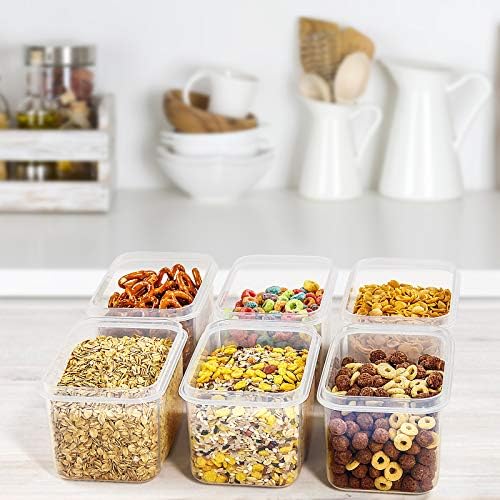 Airtight Food Storage Containers with Lids 0.8L, 16PCS, Black